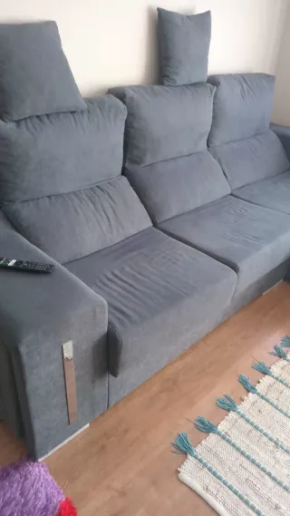 Sofá chaise longue gris 2.60x 1.60 cm con cheselon