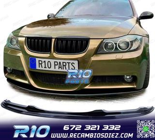 SPOILER LIP BMW E90 E91 05-08 LOOK M NEGRO BRILLO