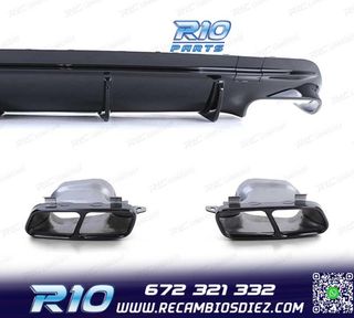 DIFUSOR MERCEDES CLA C117 16-19 LOOK AMG NEGRO BRILLO + COLA