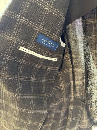 Americana marrón cuadros