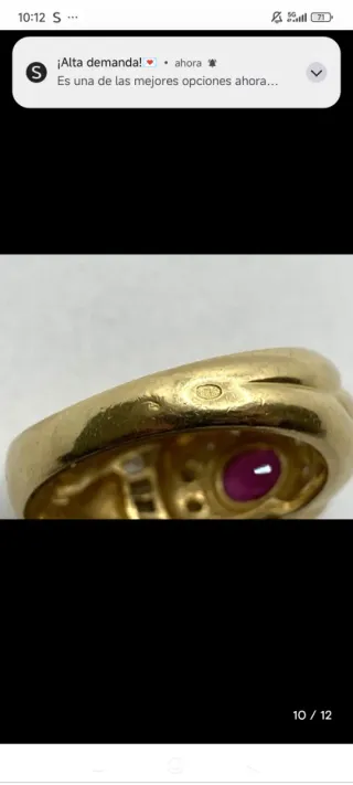 Anillo Oro 18k Rubí y Diamantes Talla Ovalada