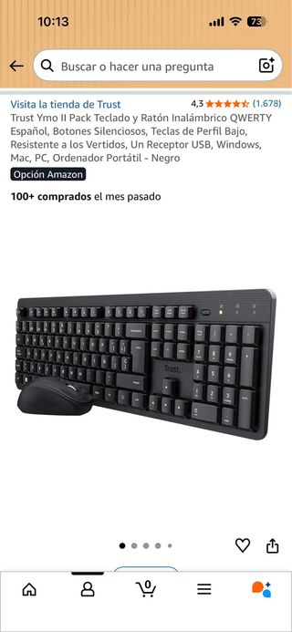 Teclado y ratón inalámbrico y silencioso TRUST