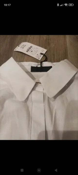 Camisa Zara Blanca Peplum Ajustable