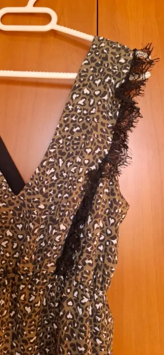 Vestido animal print verde M