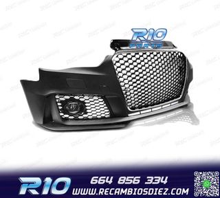 PARAGOLPES DELANTERO AUDI A3 8V 12-16 LOOK RS3 CROMO NEGRO