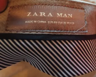 Pantalón Zara Talla L Gris