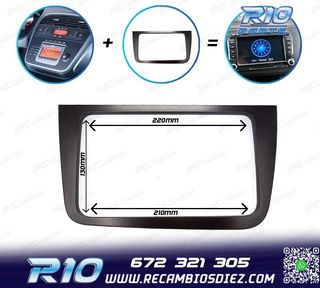 MARCO GRIS RADIO 2-DIN PARA SEAT ALTEA TOLEDO VOLANTE IZQUIE