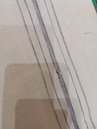 Saco de lino antiguo con rayas moradas