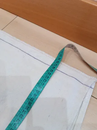 Saco de lino antiguo con rayas moradas