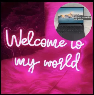 Lampada Neon LED "Welcome to my world"