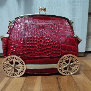 Bolso Coche Antiguo Rojo Cadena Nuevo