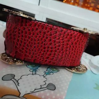 Bolso Coche Antiguo Rojo Cadena Nuevo