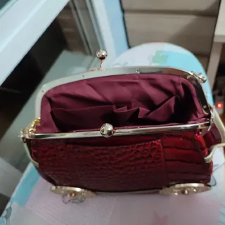 Bolso Coche Antiguo Rojo Cadena Nuevo