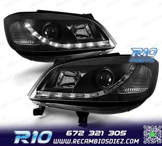 FAROS PARA OPEL ZAFIRA 99-05 LUZ DIURNA LED NEGROS
