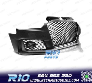 PARAGOLPES DELANTERO AUDI A3 8V 12-16 LOOK RS3 CROMO NEGRO