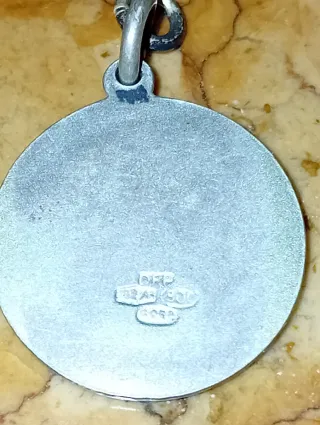 Portachiavi vintage con placchetta argento e smalt