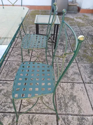 Mesa forja y 6 sillas comedor