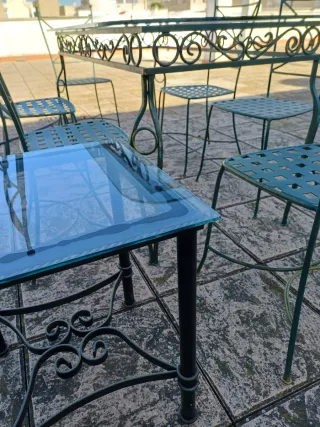 Mesa forja y 6 sillas comedor