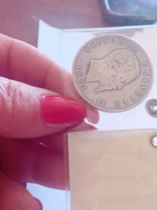 Moneta Vittorio Emanuele II 5 Scudi Argento 1874