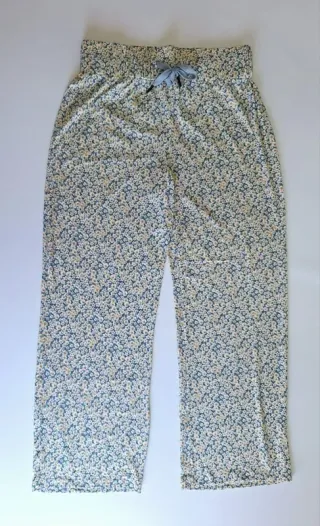 Pantalón ancho de flores cintura ajustable