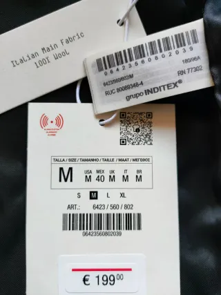 Abrigo 100% lana italiana