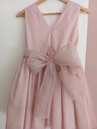 Vestido ceremonia niña color rosa empolvado T16
