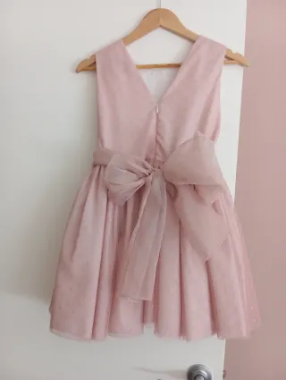 Vestido ceremonia niña color rosa empolvado T16