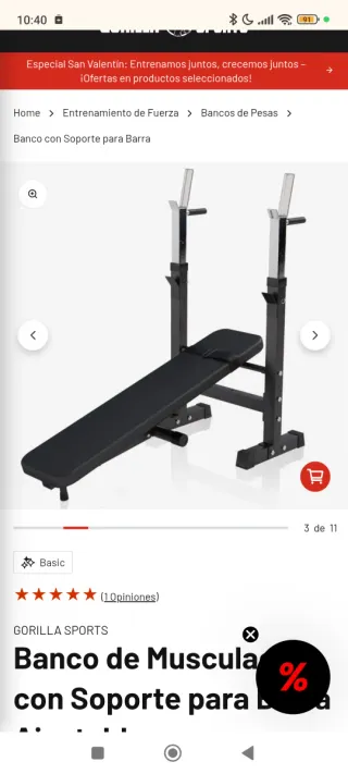 Banco de pesas y mancuernas