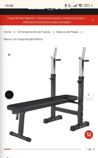 Banco de pesas y mancuernas