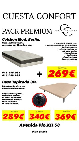 CANAPE Y COLCHON MUELLES ENSACADOS NUEVOS