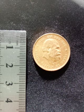 Moneda 10 Florines Oro Neerlandeses 1877