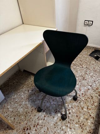 Escritorio blanco 110x70cm con cajón y silla