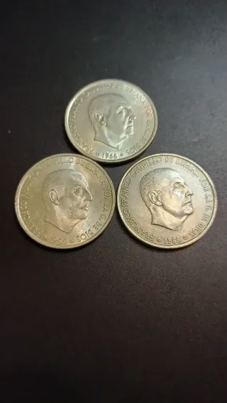 Lote 3 monedas 100 pesetas plata