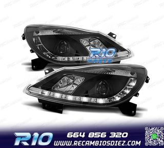 FAROS OPEL CORSA D 06-10 LUZ DIURNA FONDO NEGRO