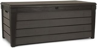 Keter Brushwood - Baule esterno, scatola di stoccaggio, Capacità 454L, Resina, Colore Marrone, Organizzazione giardino e terrazzo, 69,7 x 145