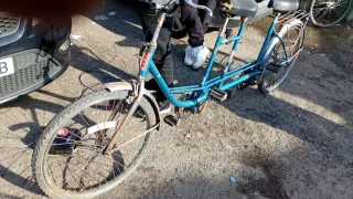 Bicicleta tándem azul