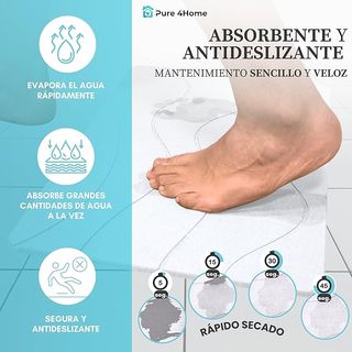 Tappetino da Bagno Antiscivolo Grigio/Bianco