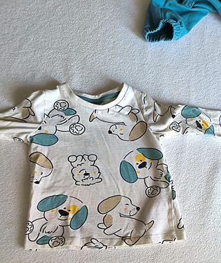 Completo bimbo salopette e maglia 12-18 mesi