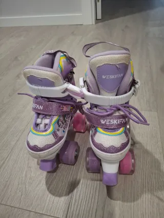 Patines 4 ruedas unicornio morado