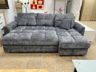 Sofá Cama Chaise Longue Gris
