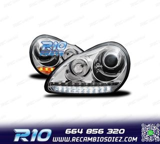 FAROS PORSCHE CAYENNE 03-07 LUZ DIURNA FONDO CROMO