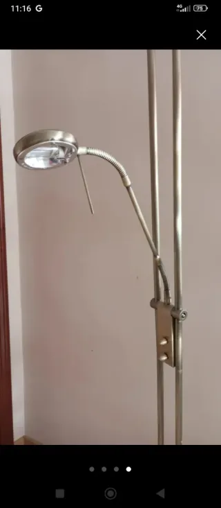 Lámpara de pie latón cepillado