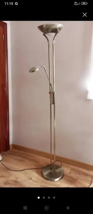 Lámpara de pie latón cepillado