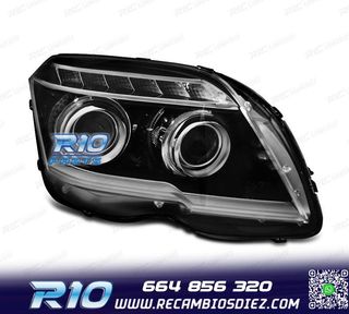 FAROS PARA MERCEDES GLK X204 LUZ DIURNA FONDO NEGRO