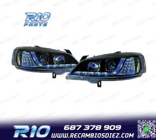 FAROS OPEL ASTRA G 97-04 LUZ DIURNA LED CROMO