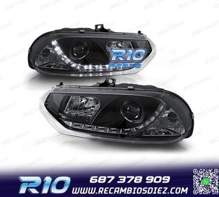 FAROS PARA ALFA ROMEO 156 97-03 LUZ DIURNA FONDO NEGRO