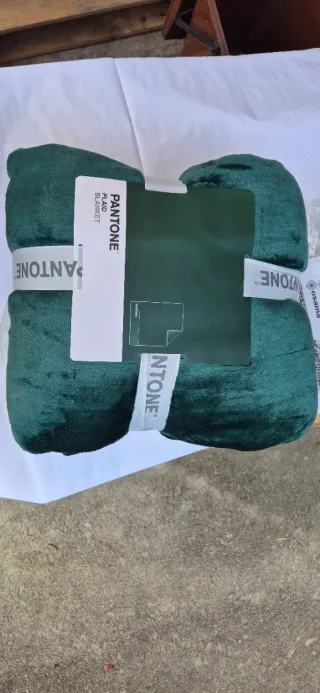 Coperta plaid verde in pile