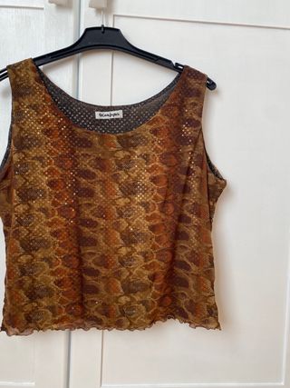 Top El Corte Inglés Fiesta sin mangas estampado