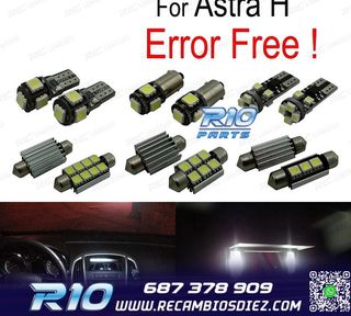 KIT 13 BOMBILLAS LED INTERIOR PARA OPEL ASTRA H OPC GTC CARA