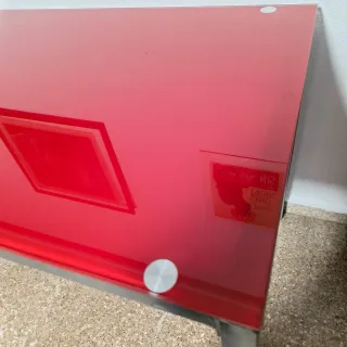 Tavolo da cucina e sala da pranzo in vetro temperato rosso